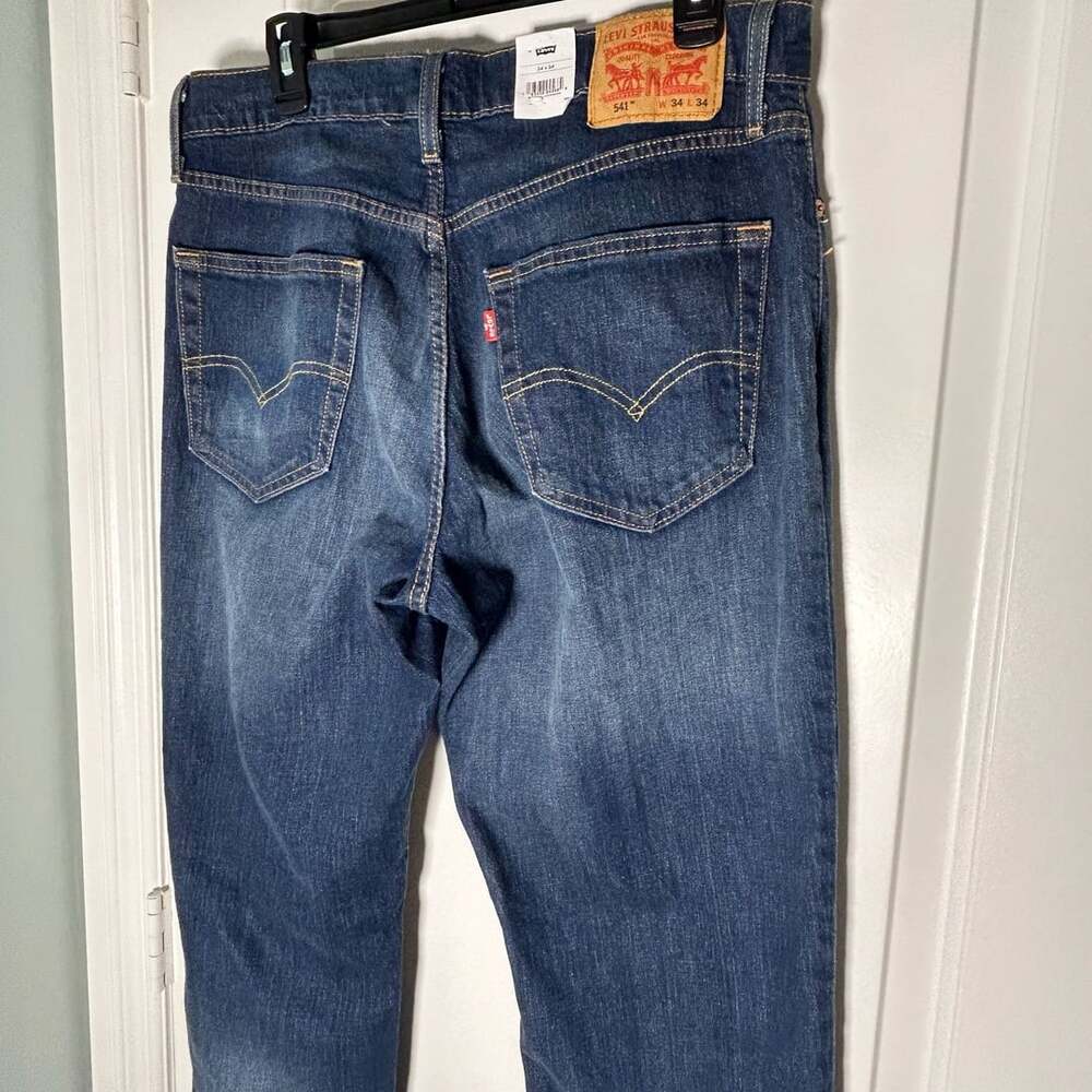 Levi's 541 Athletic Fit Jeans 34x34 Dark Wash Denim - Picture 5 of 7
